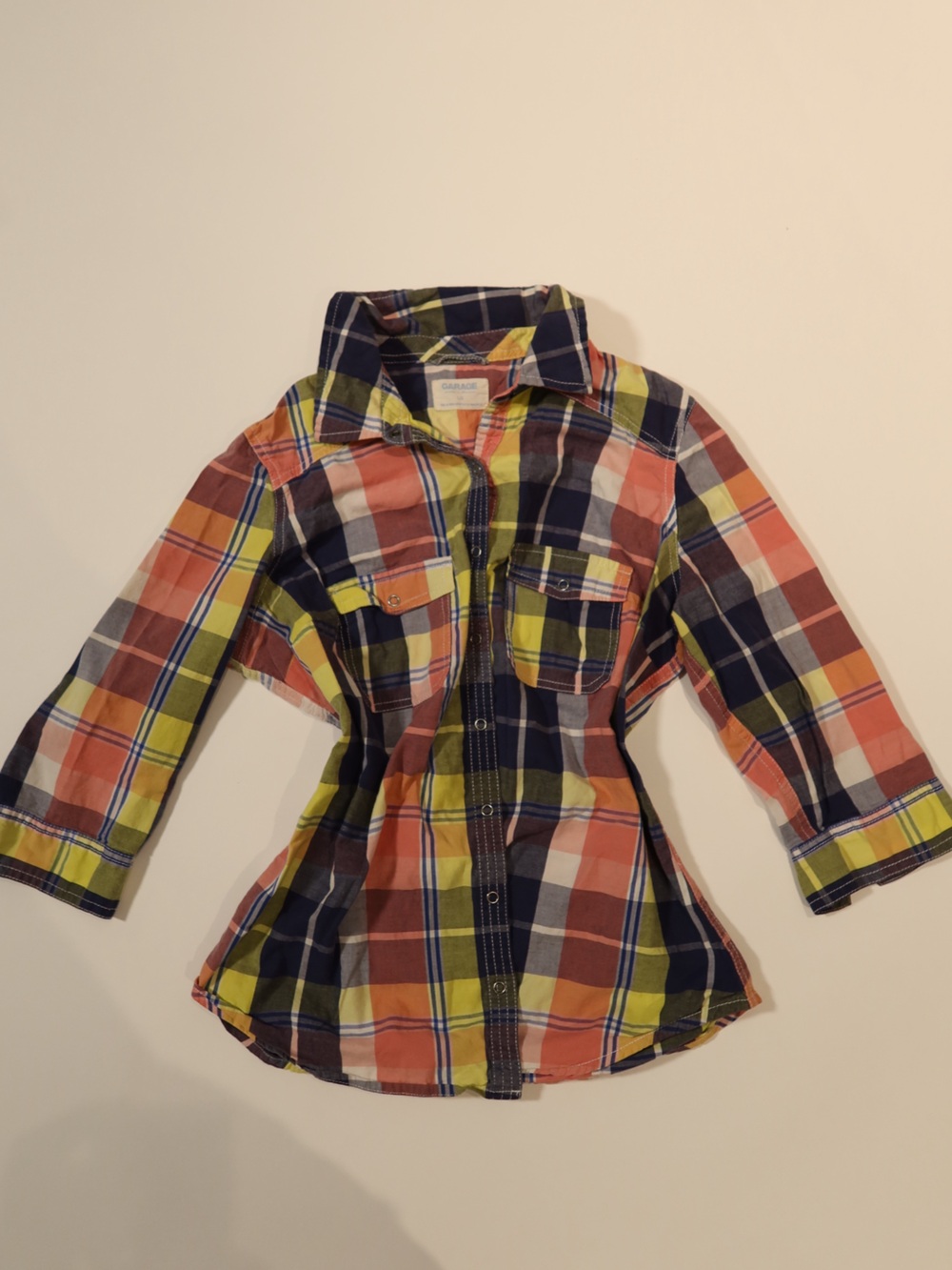 Garage Plaid Button-Up Shirt – Size L